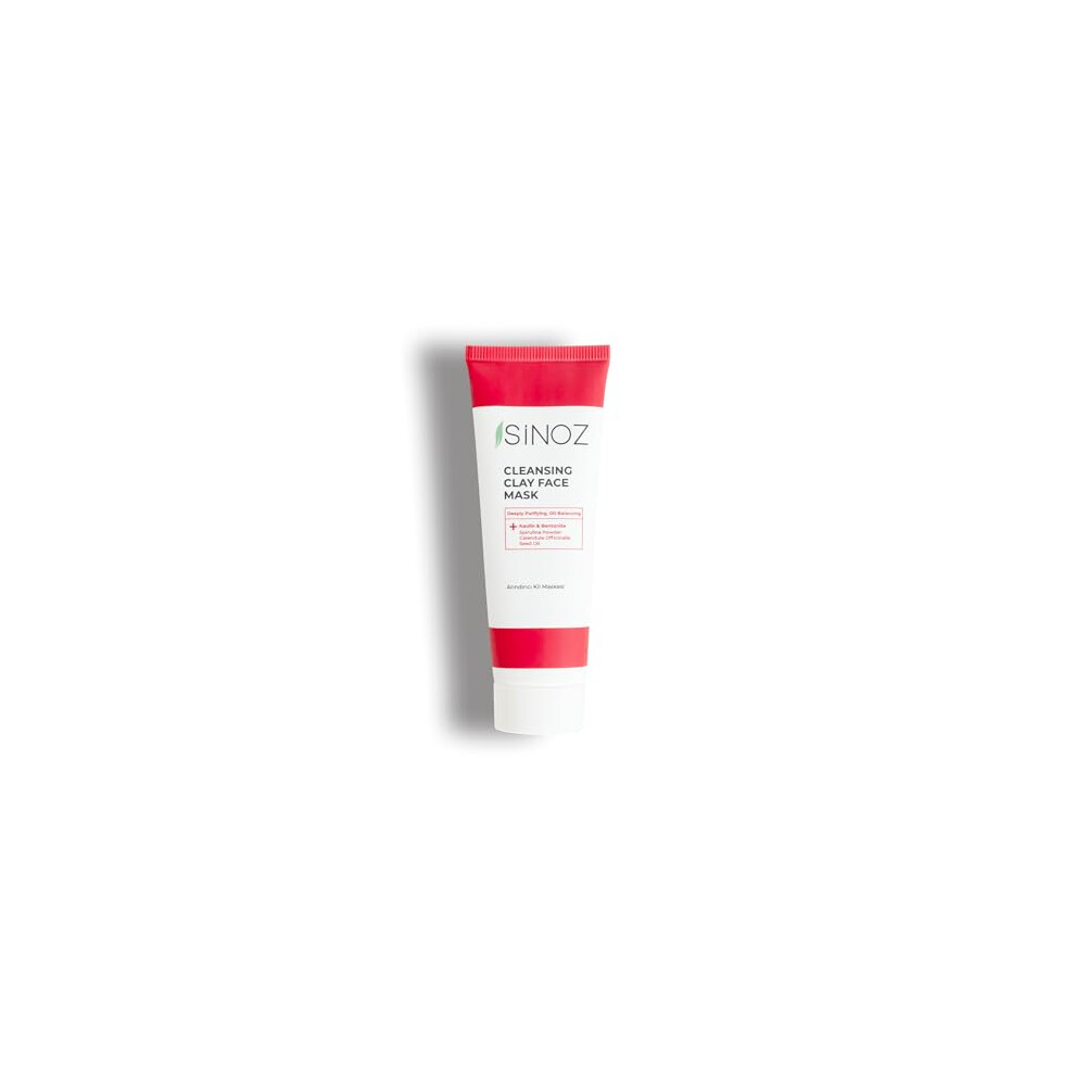 Sinoz Cleansing Clay Face Mask Kaolin, Bentonite, Spirulina Powder, Callendula Seed Oil, 50Ml