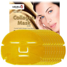 Infinitive Beauty Collagen Face Masks – Gold Face Mask Hydrates, Rejuvenates & Moisturises Skin (x10)