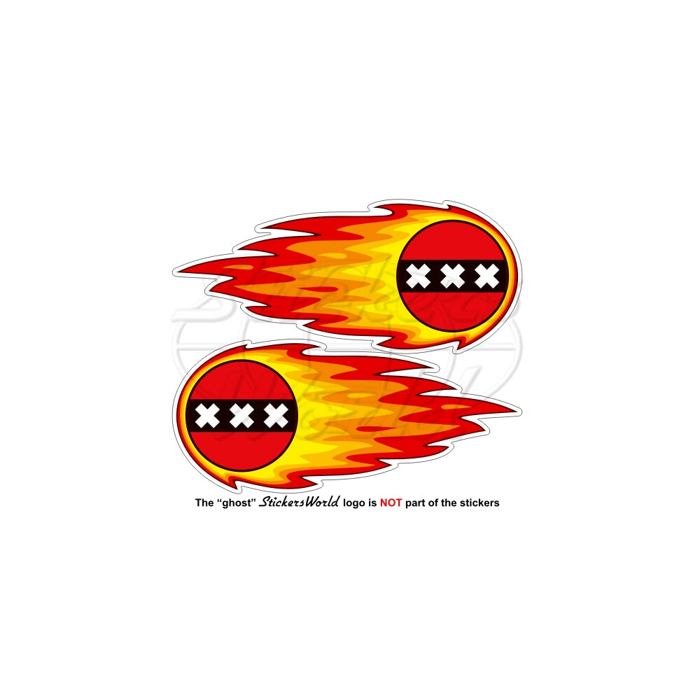 Amsterdam Fireball-Fire-Flaming Flag Roundel 125Mm (5") Stickers, Decals X2 691024632607