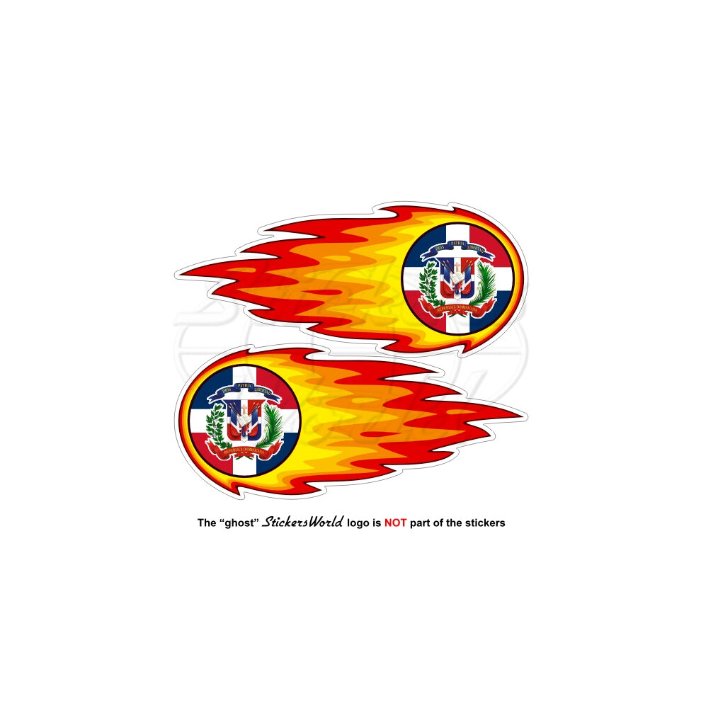 Dominican Republic Fireball-Flaming Flag Roundel 125Mm (5") Stickers, Decals X2 691024651905