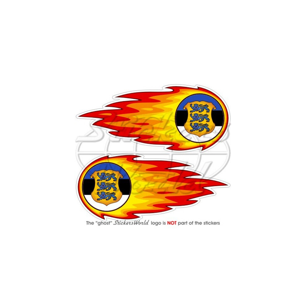 Estonia Fireball Estonian Flaming Flag-Coat Of Arms 125Mm(5") Stickers Decals X2 691024654760