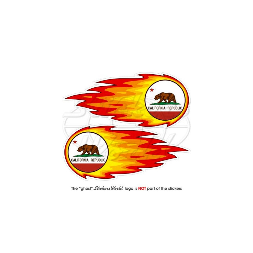 California State Fireball-Flaming Flag Roundel 125Mm (5") Stickers, Decals X2 691024642118