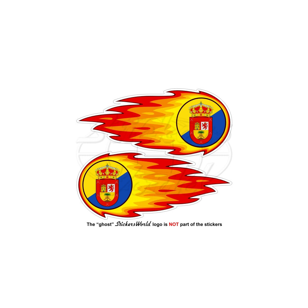 Gran Canaria Fireball-Fire-Flaming Canary Islands Spain 125Mm Stickers Decals X2 691024663496
