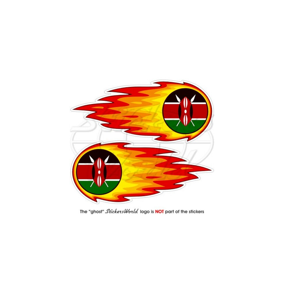 Kenya Kenyan Africa African Fireball-Fire-Flaming 125Mm Vinyl Stickers-Decals X2 691024671781