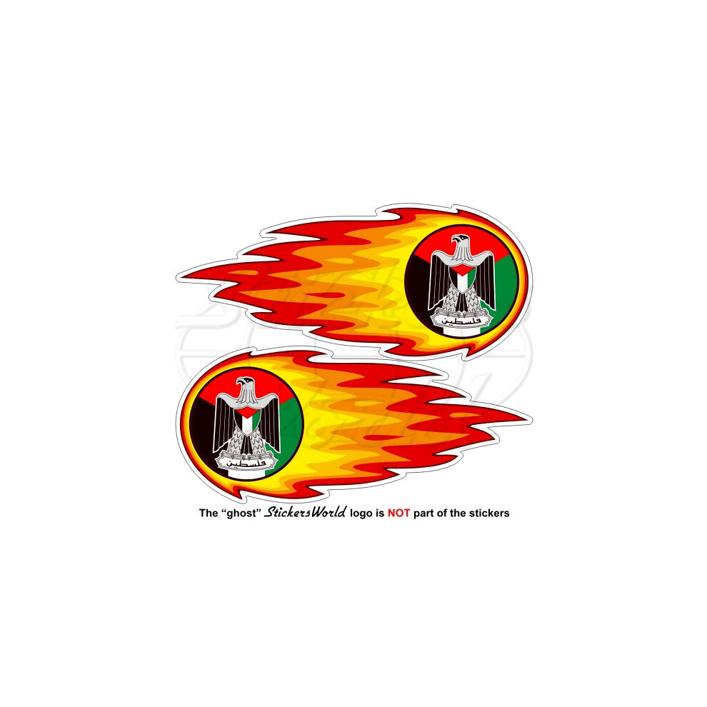Photos - Other Electrical Equipment PALESTINE Fireball Palestinian Flaming Flag-Coat of Arms 125mm (5") Stickers x2