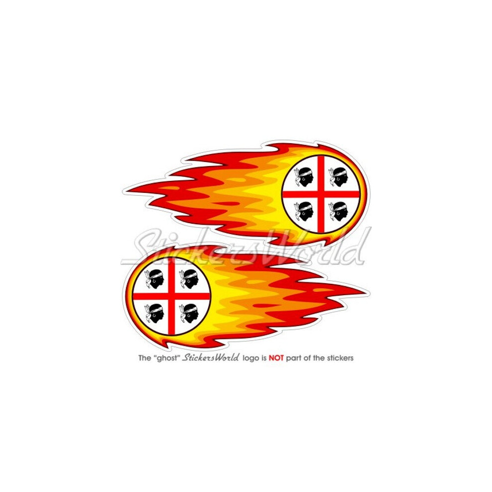 Sardinia Fireball, Sardinian Flaming Flag Roundel 125Mm (5") Stickers Decals X2 691024697422