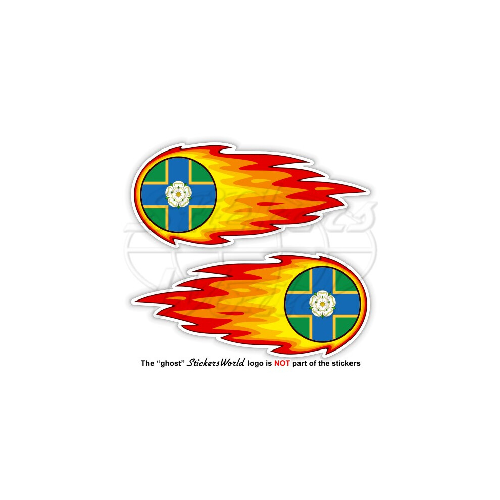 North Yorkshire Fireball, Flaming Rose Of York 125Mm Stickers, Decals X2 White 691024686297