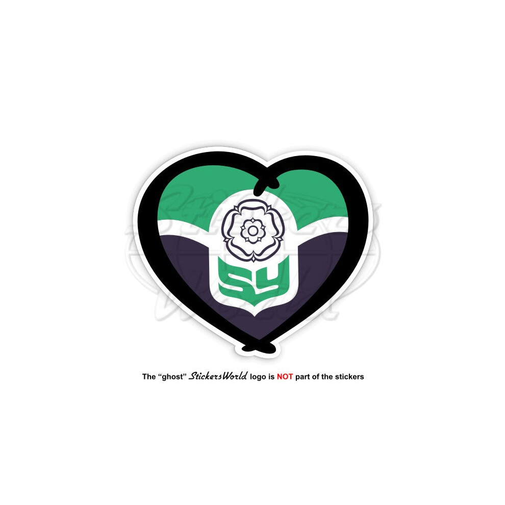 South Yorkshire County Heart, Rose Of York Love 100Mm Vinyl Sticker, Decal White 691024829434