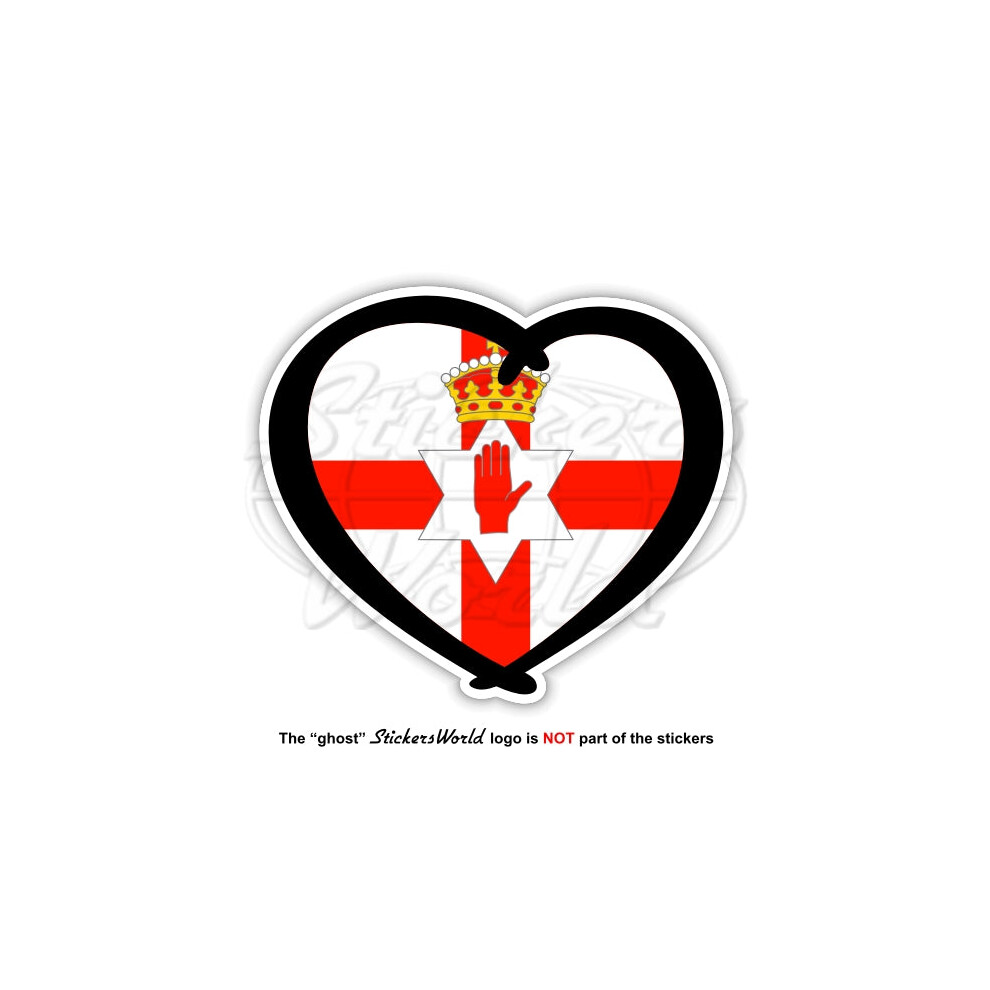 Northern Ireland Ulster Banner Heart, Tuaisceart ÃIreann 100Mm Sticker, Decal 691024829366