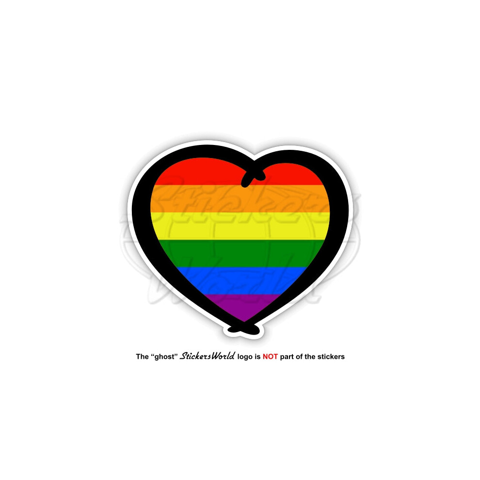 Gay Pride Rainbow Heart Lgbt Movement Lesbian Bisexual 100Mm Vinyl Sticker Decal 691024829311