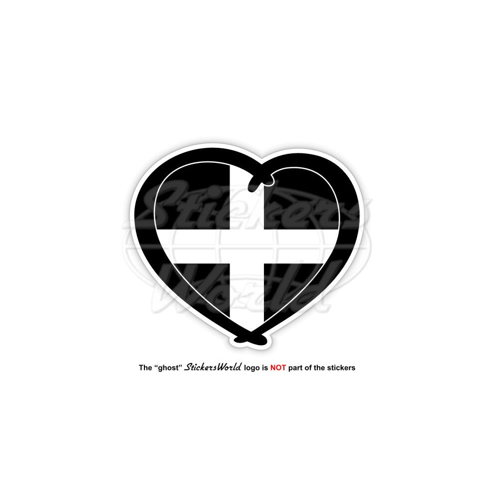 Cornwall Heart, Kolonn Kernow Cornish Flag Love 100Mm Vinyl Bumper Sticker Decal 691024829274