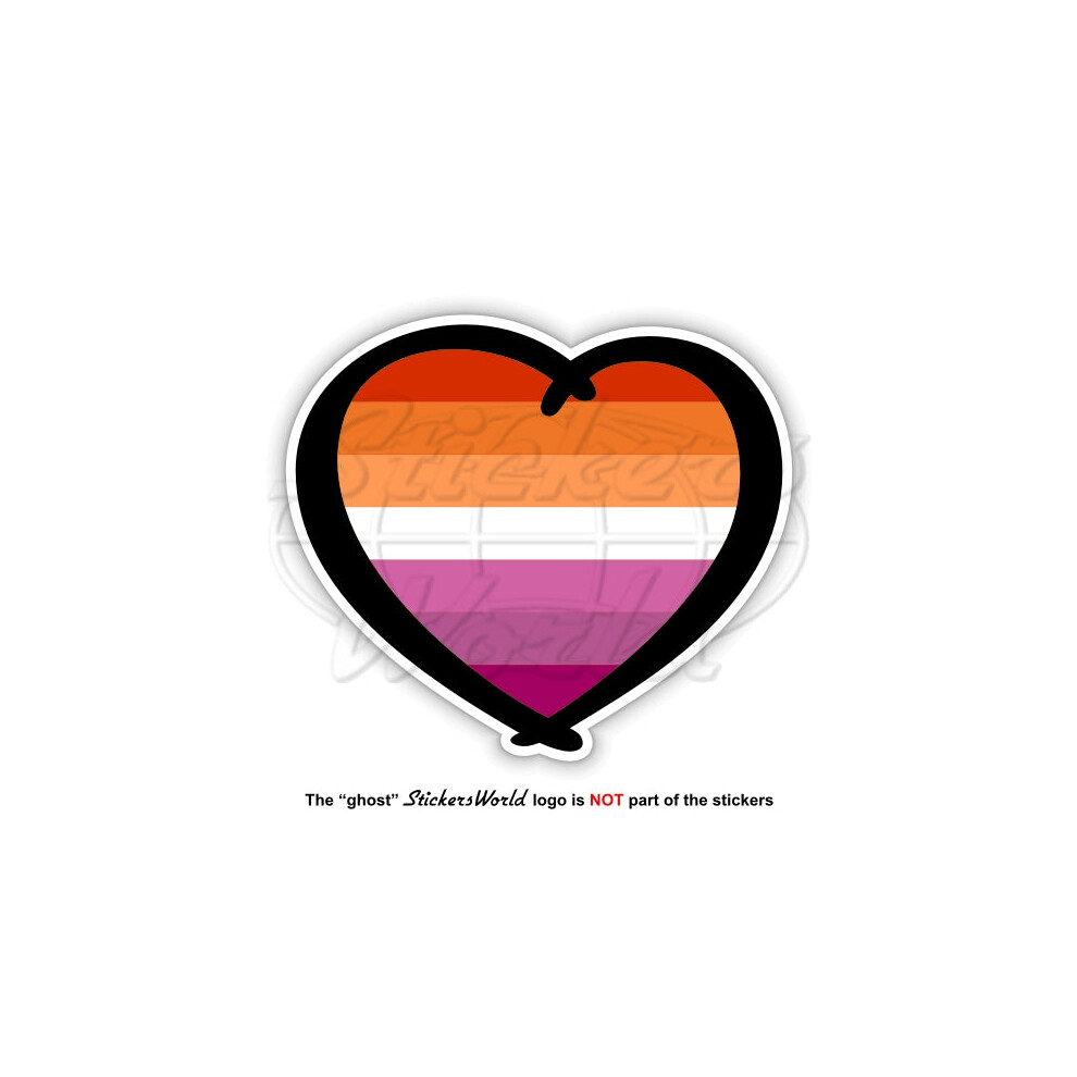 Lesbian Pride Heart Lgbt Movement Gay Bisexual 125Mm Vinyl Bumper Sticker, Decal 691024829595