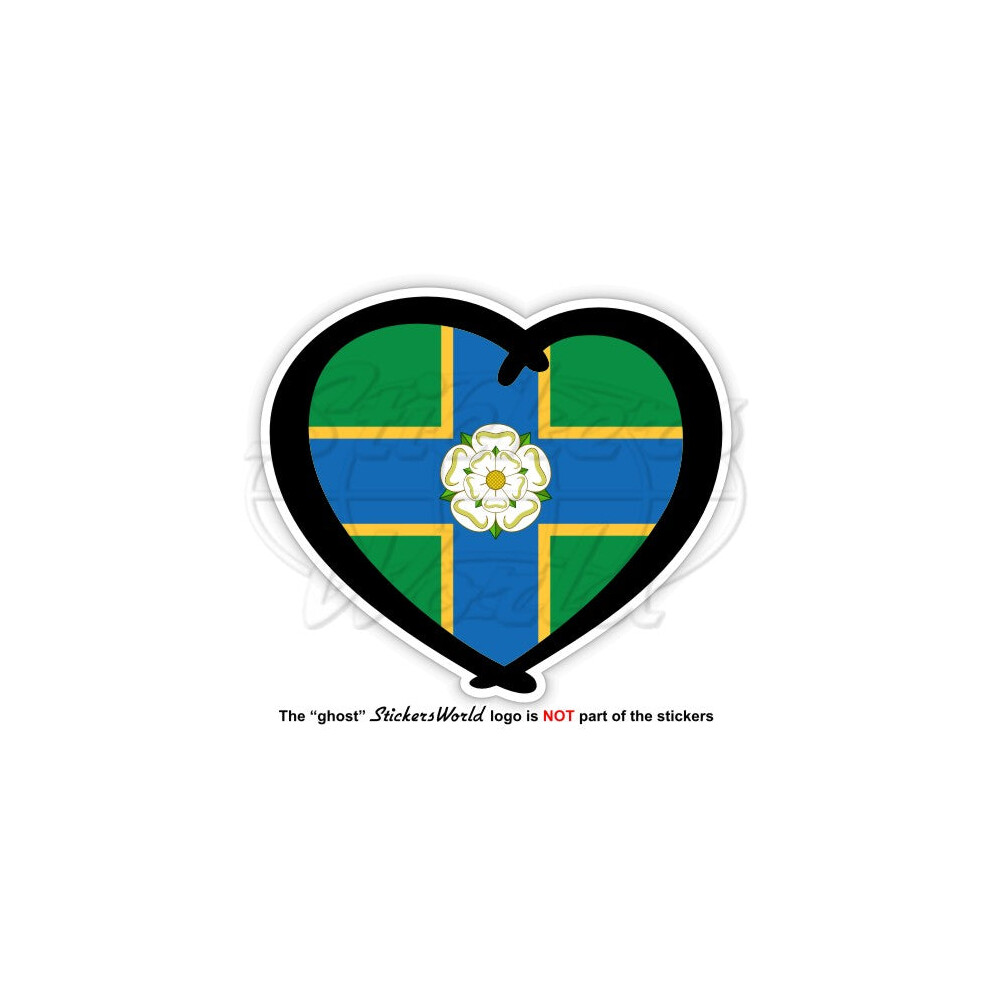 North Yorkshire County Heart, Rose Of York Love 150Mm Vinyl Sticker, Decal White 691024830171