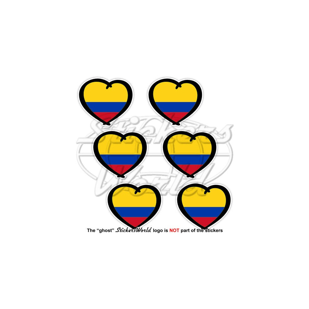 Colombia Heart Flag, Colombian Pride The Land Of Sabrosura 40Mm Sticker Decal X6 691024830270