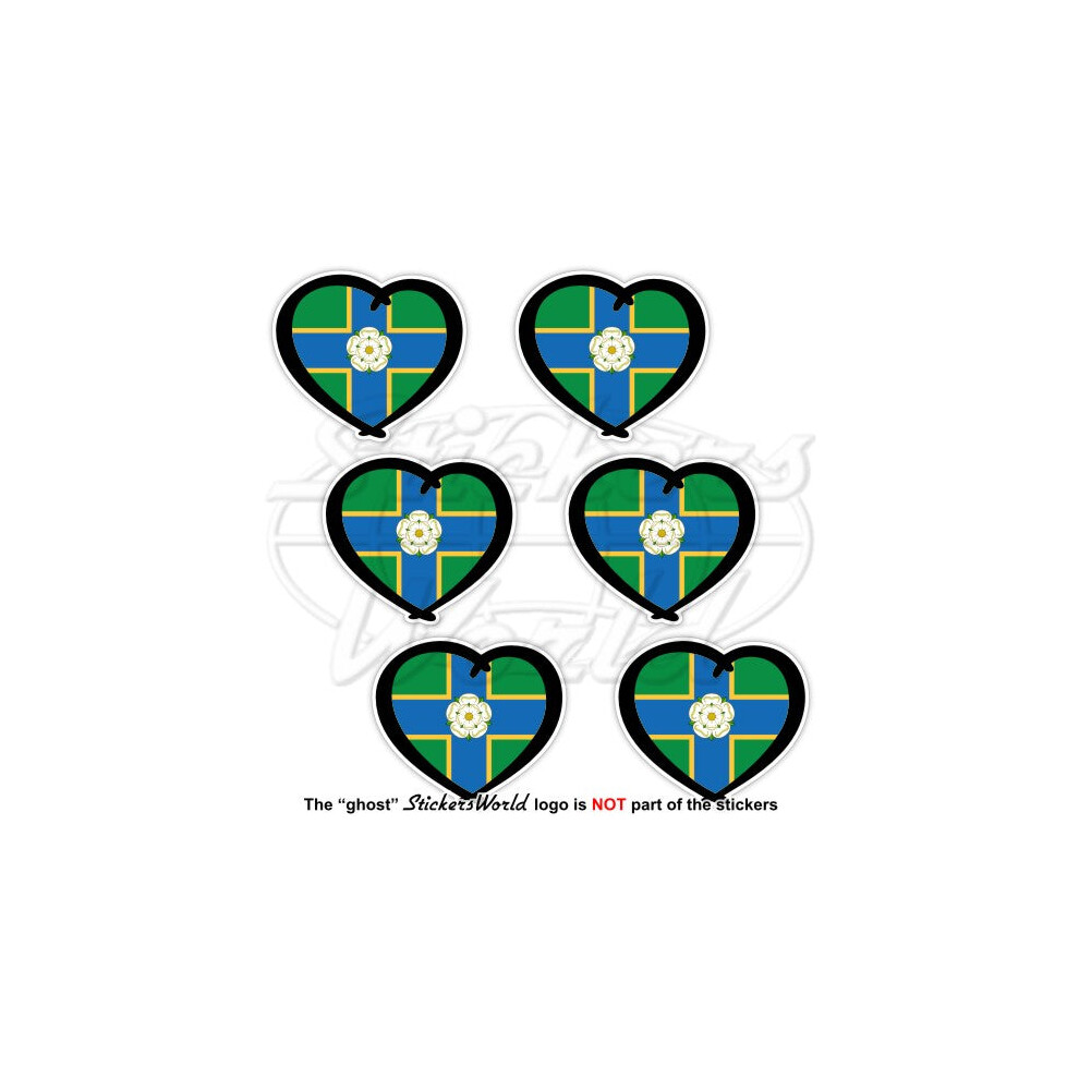 North Yorkshire County Heart, Rose Of York Love 40Mm Stickers, Decals X6 White 691024830362