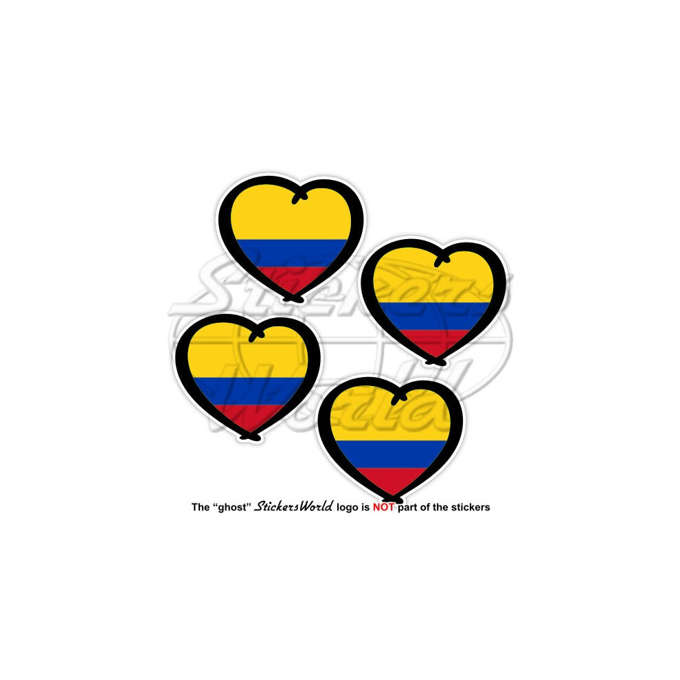 Colombia Heart Flag, Colombian Pride The Land Of Sabrosura 50Mm (2") Sticker Decal X4 691024829762