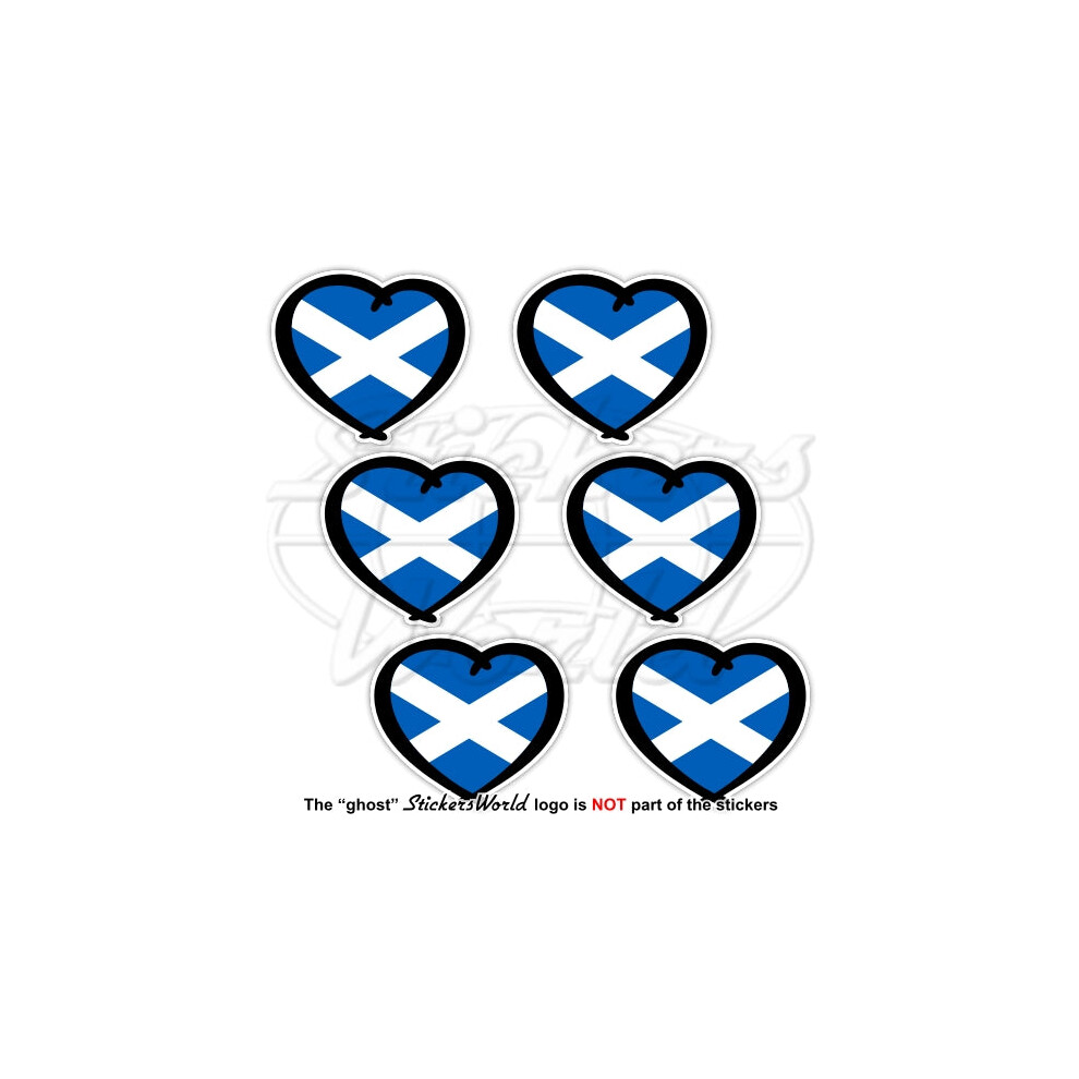 Scotland Heart, Alba Saltire, Scottish Flag 40Mm Vinyl Bumper Stickers Decals X6 691024830423