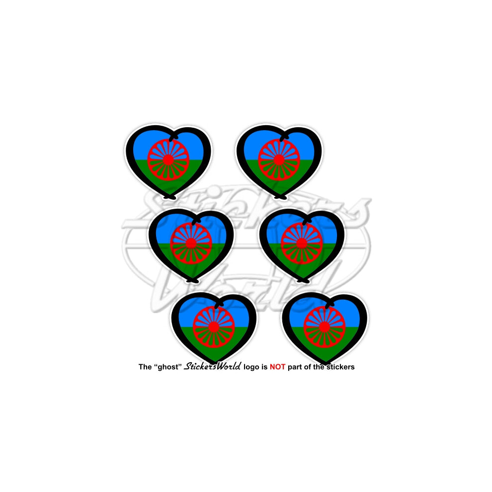 Romani People Heart Flag 40Mm Stickers, Decals (X6) Â Roma Sinti Kale Vlax Dom 691024830416