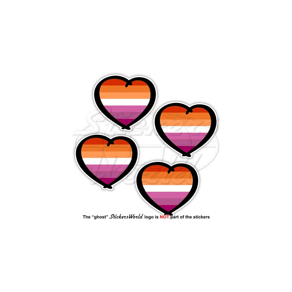 Lesbian Pride Heart Lgbt Movement Gay Bisexual 50Mm Vinyl Stickers, Decals X4 691024829847