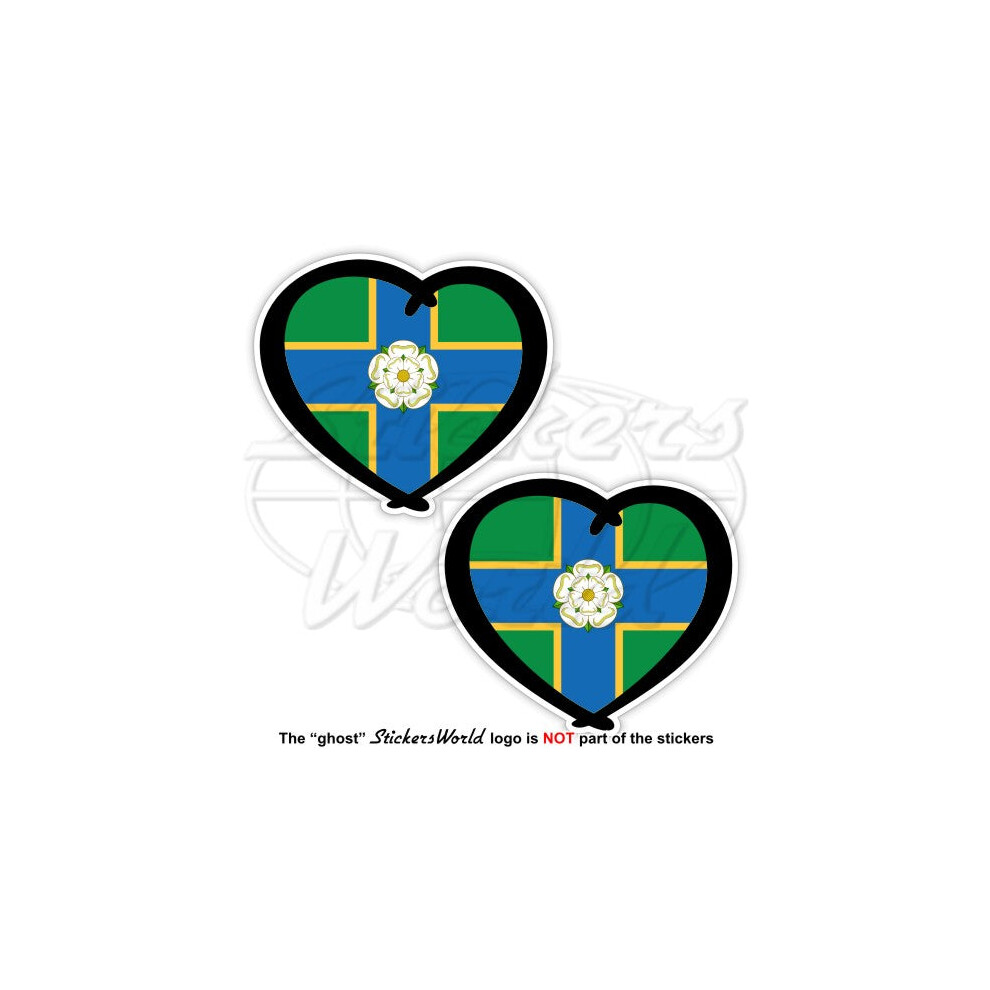 North Yorkshire County Heart, Rose Of York Love 75Mm Stickers, Decals X2 White 691024829106