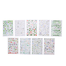 Decoratieve nagelstickers met een holografisch zomerbloemenpatroon. Zelfklevend 3D-design. Milieuvriendelijk materiaal voor thuisgebrui