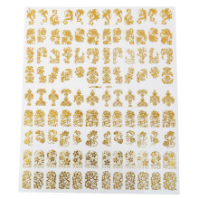 Glanzende en aantrekkelijke gouden nageldecoratie van hoogwaardig materiaal, 3D-design nagelstickers die gemakkelijk aan te brengen zij