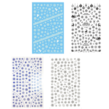 Elegante kerstnagelstickers, sneeuwvlokjes nagelstickers, gemakkelijk aan te brengen zelfklevend voor decoratie.