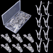 Accesorii la modă pentru nail art, mini cleme rotative din plastic transparent pentru extensii de unghii cu montare rapidă