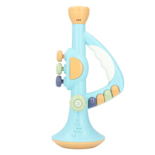 Giocattolo musicale interattivo a vento con effetti sonori e luminosi, giocattolo microfono karaoke per bambini con supporto regolabile