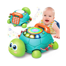 Tartaruga musical de brinquedo para bebê, com luzes e sons, para meninos e meninas.