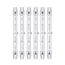 Paket med 6 R7S 300W 118mm-lampor, J-sockel, dimbara, för arbetsbelysning, säkerhetsbelysning och gatubelysning.