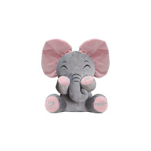 Elefante Peek-A-Boo: elefantino di peluche parlante e canterino, snodabile e tenero, perfetto come regalo per neonati.