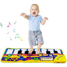 Brinquedo musical educativo para crianças pequenas, tapete de piano interativo com ativação por passos e sons de animais, durável.