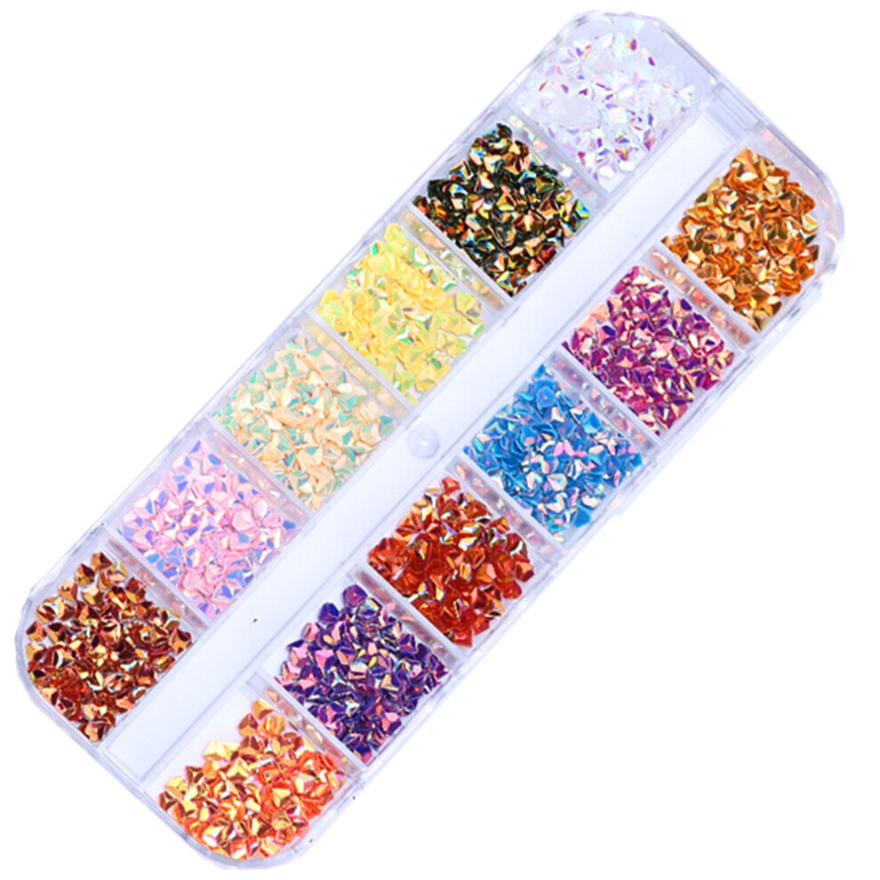Fluorescent flower-shaped glitter for nails, 3D holographic glitter for women in the shape of hearts, butterflies, flowers, letters, st