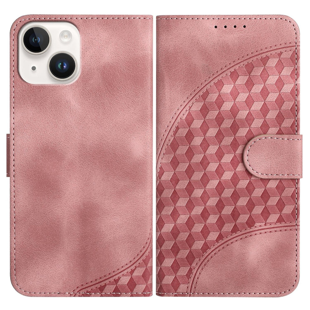 Compatible Iphone 15 Elephant Head Embossed Phone Leather Case With Lanyard: Pink 4753601164584