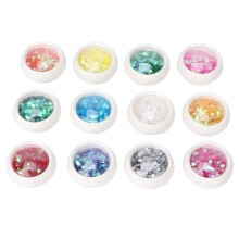 Perfecte nagelaccessoires, 12 holografische kleuren, 3 mm grove glitter voor knutselen, cosmetica, gezicht, ogen, haar en lichaam.