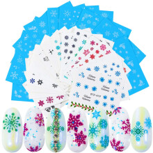 Feestelijke nagelstickers, gemakkelijk te verwijderen en aan te brengen voor een magische avond, diverse designs waaronder sneeuwvlokke