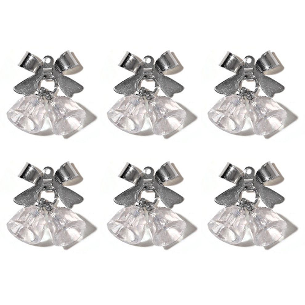 Endless creative possibilities, ideal Christmas decoration with 3D cubic zirconia glass bells and metal bow nail charms,