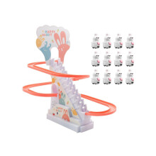 Trappeklatrer Bunny, automatisk sklie, Macey Bunny Trappeklatrer, barneleke, uten musikk