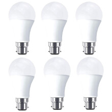 Bec LED economic cu soclu B22, neiluminare regulabilă, plastic izolat termic, 10W 1000lm, alb cald, indice de redare a culorilor
