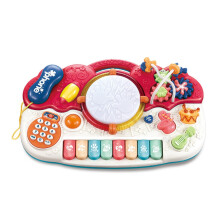 Brinquedo musical educativo para crianças pequenas, piano infantil com várias configurações de instrumentos, volume ajustável e ilumina