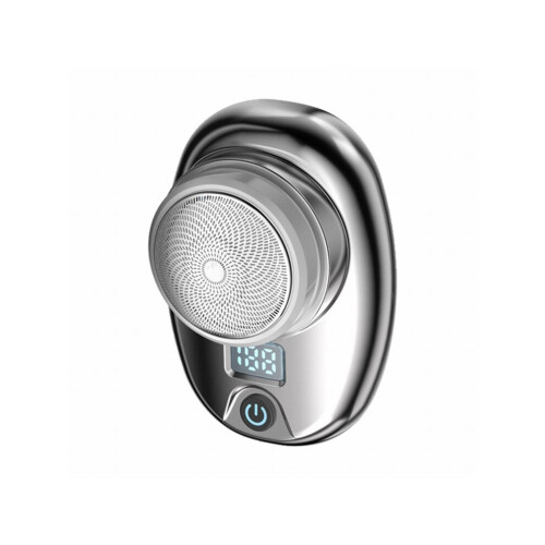 Barbeador elétrico portátil digital mini compatível com função de lavagem (prata claro) 2202