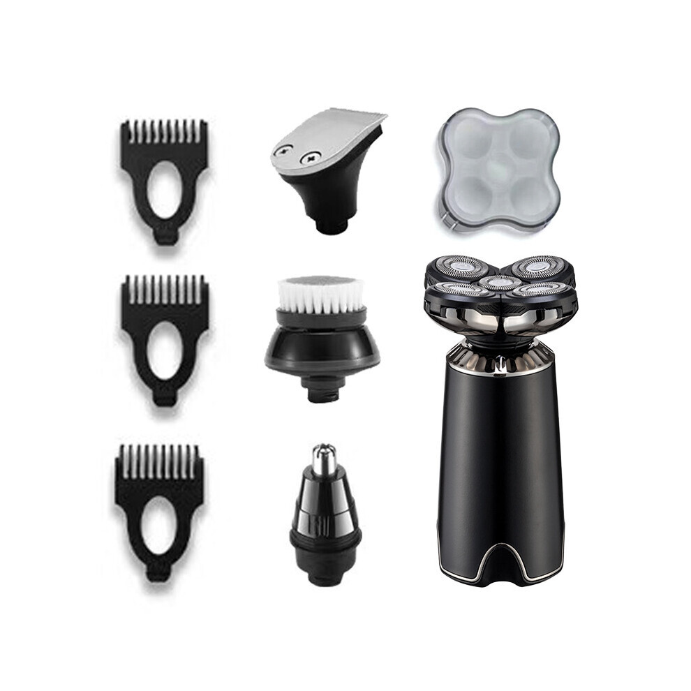 Compatible multifunctional electric shaver set for men, rechargeable, five-blade shaver (black)