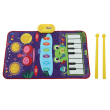 Tappetino musicale portatile per bambini, tappetino per suonare il pianoforte con suoni di animali e luci lampeggianti, giocattolo musi
