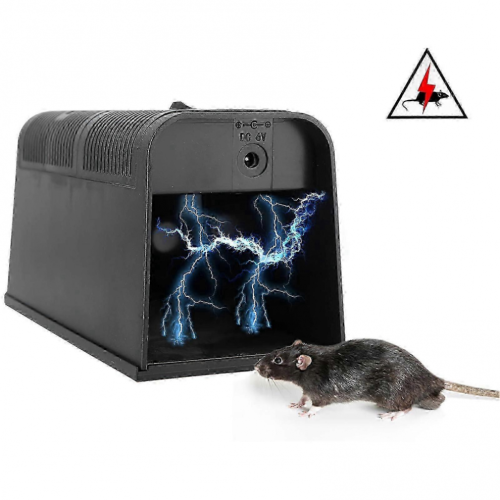 High voltage electronic rat trap, electric shock for mice, rodent exterminator.