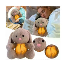 Bambola rilassante che respira con musica, giocattolo per dormire, antistress, coniglietto di peluche