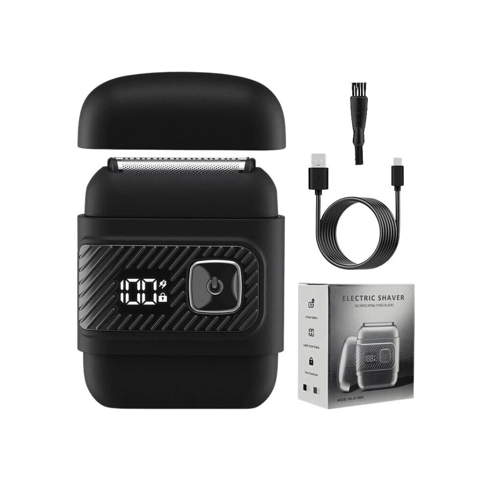 Black Compatible Ks-8800 3-Blade Electric Shaver With Lcd Display, Ipx6 Waterproof (Black)