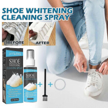 Portable Shoe Brightening Cleaner Spray - 30ml Stain Remover for White Shoes | Fast, Water-Free, Deep Cleaning & Brightening for Travel & On-the-Go Us