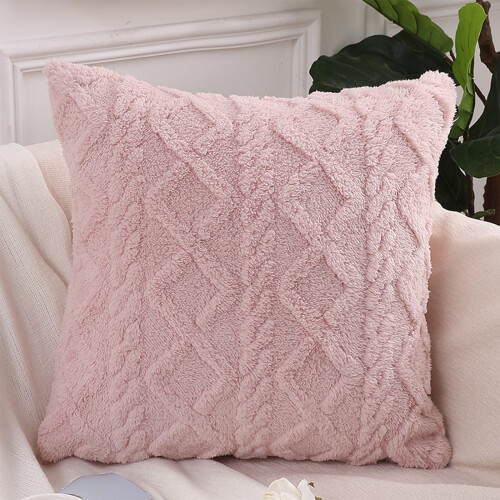 Fodera per cuscino lombare in velluto rosa 45x45 cm