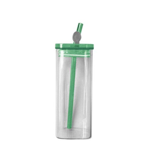 Dåseformet glaskop 350 ml med plastiklåg